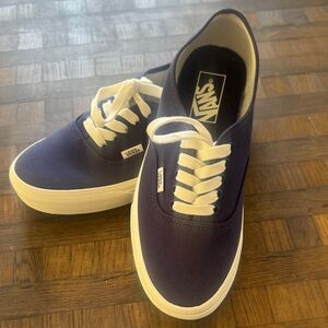Vans Navy Canvas Classic Sneakers with White Accents